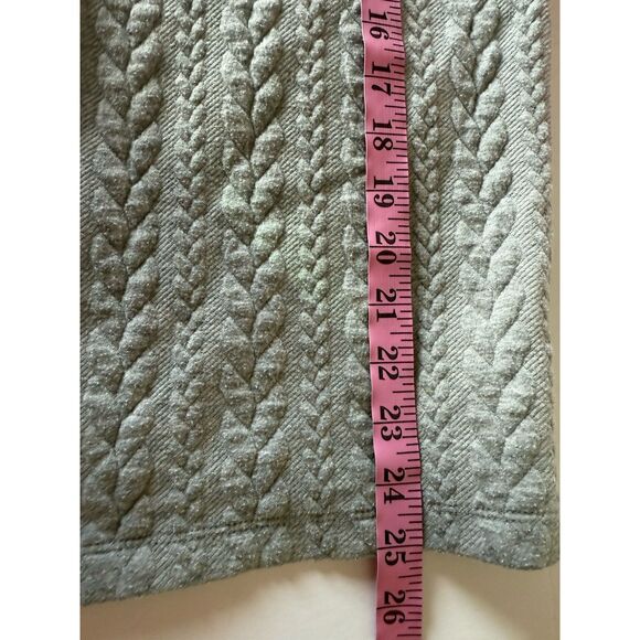 J Crew Cable Knit Cowlneck Top Grey Long Sleeve Casual Classic Cozy Shirt Medium - Picture 13 of 15